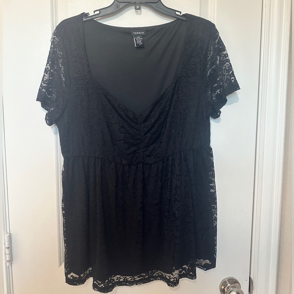 Torrid Black Lace Blouse Size L/0